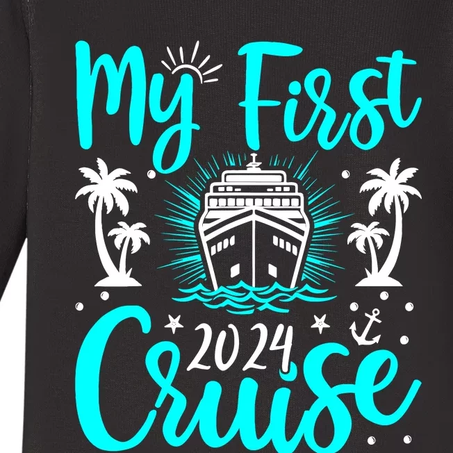 My First Cruise 2024 1st Birthday Cruising Cruise Baby Long Sleeve Bodysuit