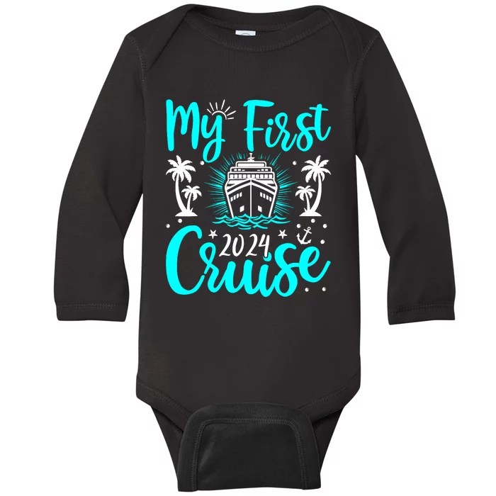 My First Cruise 2024 1st Birthday Cruising Cruise Baby Long Sleeve Bodysuit