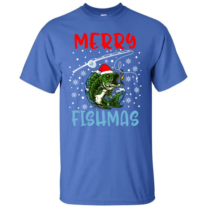 Merry Fishmas Christmas Fishing Holiday Meaningful Gift Tall T-Shirt