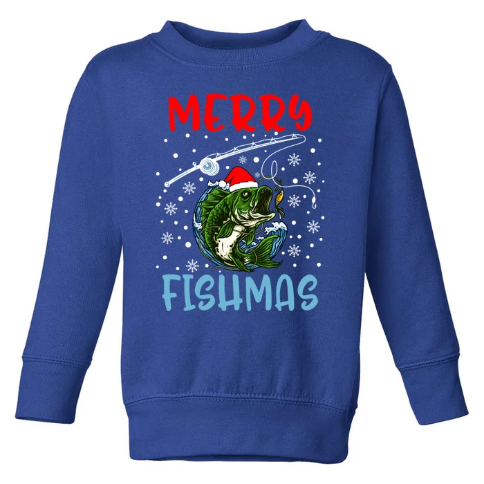 Merry Fishmas Christmas Fishing Holiday Meaningful Gift Toddler Sweatshirt