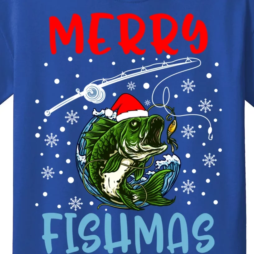 Merry Fishmas Christmas Fishing Holiday Meaningful Gift Kids T-Shirt