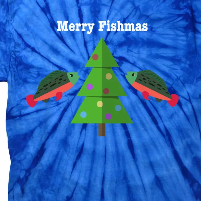 Merry Fishmas Christmas For Fisher And Fishing Funny Cute Gift Tie-Dye T-Shirt