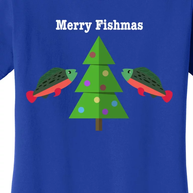 Merry Fishmas Christmas For Fisher And Fishing Funny Cute Gift Women's T-Shirt