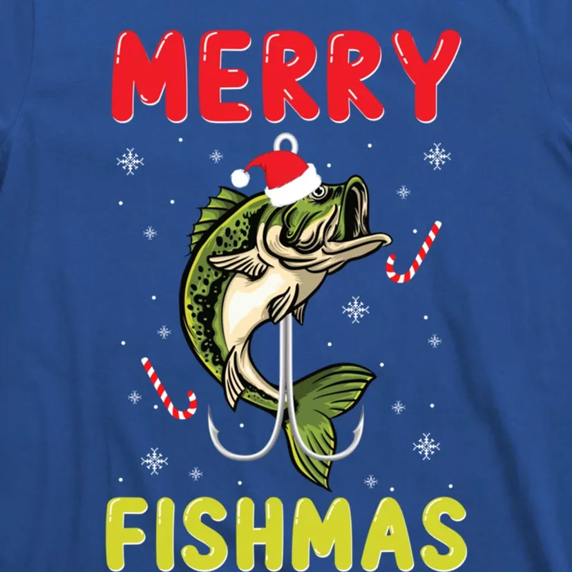 Merry Fishmas Christmas Funny Fishing Fish Santa Snow Meaningful Gift T-Shirt