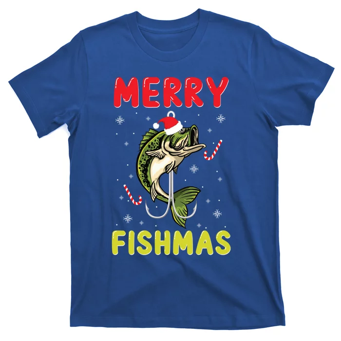 Merry Fishmas Christmas Funny Fishing Fish Santa Snow Meaningful Gift T-Shirt