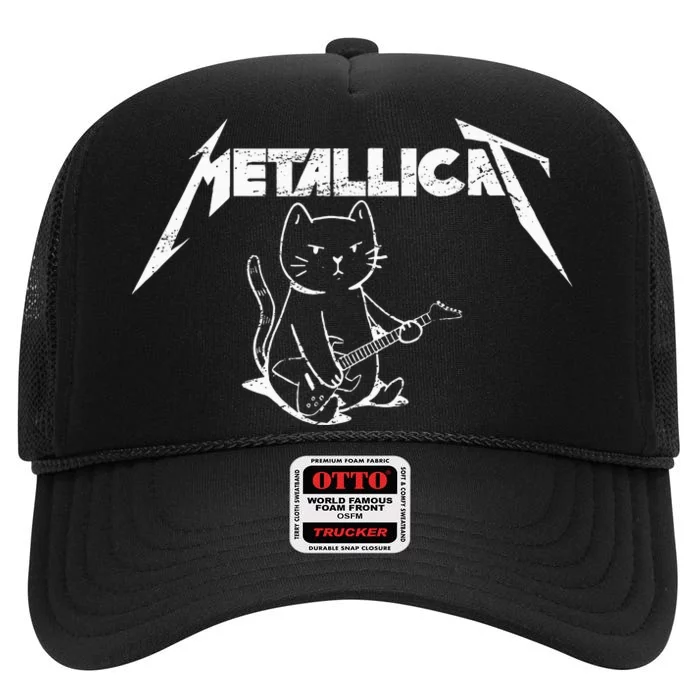 Metallicat Funny Cat High Crown Mesh Trucker Hat