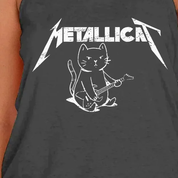 Metallicat Funny Cat Women's Knotted Racerback Tank