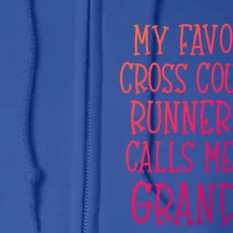 My Favorite Cross Country Runner Calls Me Grandma Grandson Gift Full Zip Hoodie