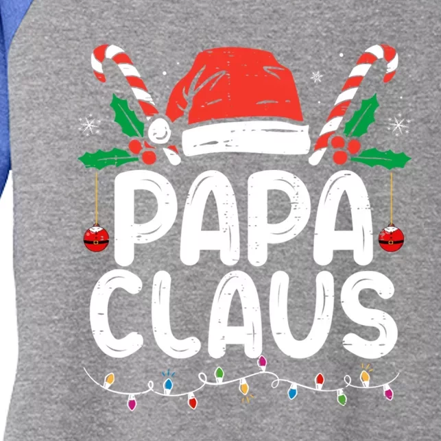 Matching Family Christmas Pajama Xmas Lights Papa Claus Gift Women's Tri-Blend 3/4-Sleeve Raglan Shirt