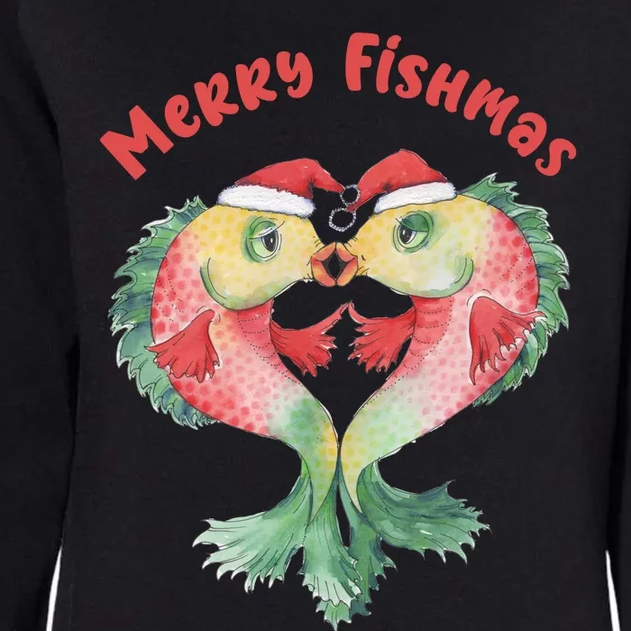 Merry FIshmas Cute Fish Christmas Gift Womens California Wash Sweatshirt