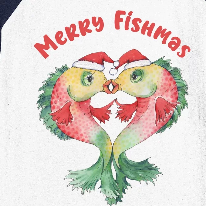 Merry FIshmas Cute Fish Christmas Gift Baseball Sleeve Shirt