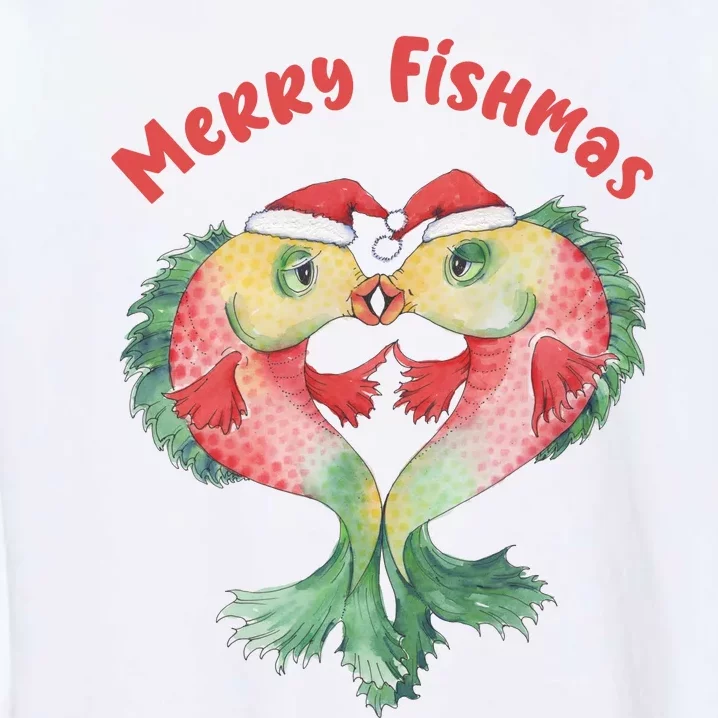 Merry FIshmas Cute Fish Christmas Gift Garment-Dyed Sweatshirt