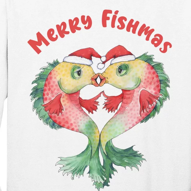 Merry FIshmas Cute Fish Christmas Gift Long Sleeve Shirt