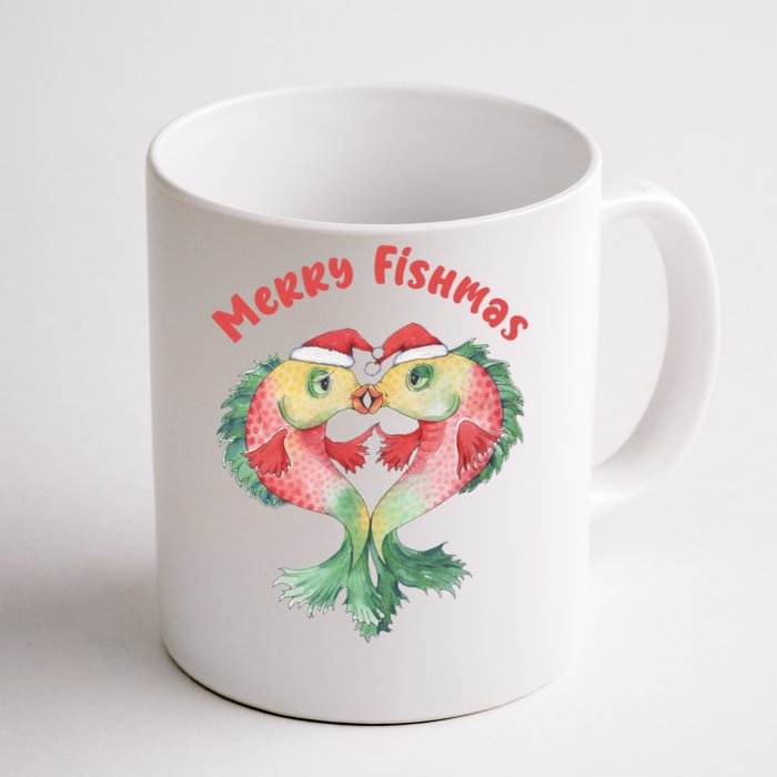 Merry FIshmas Cute Fish Christmas Gift Front & Back Coffee Mug