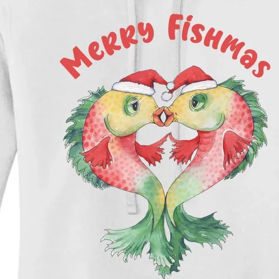 Merry FIshmas Cute Fish Christmas Gift Women's Pullover Hoodie