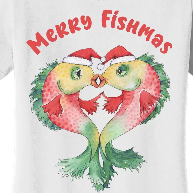 Merry FIshmas Cute Fish Christmas Gift Women's T-Shirt