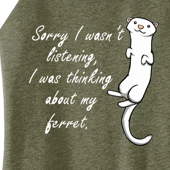 My Ferret Cute Saying Cuddly Rodent Women’s Perfect Tri Rocker Tank