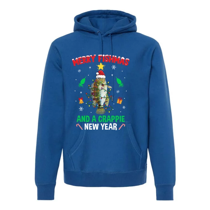 Merry Fishmas Crappie Christmas Tree Fishing Funny Xmas Gift Premium Hoodie