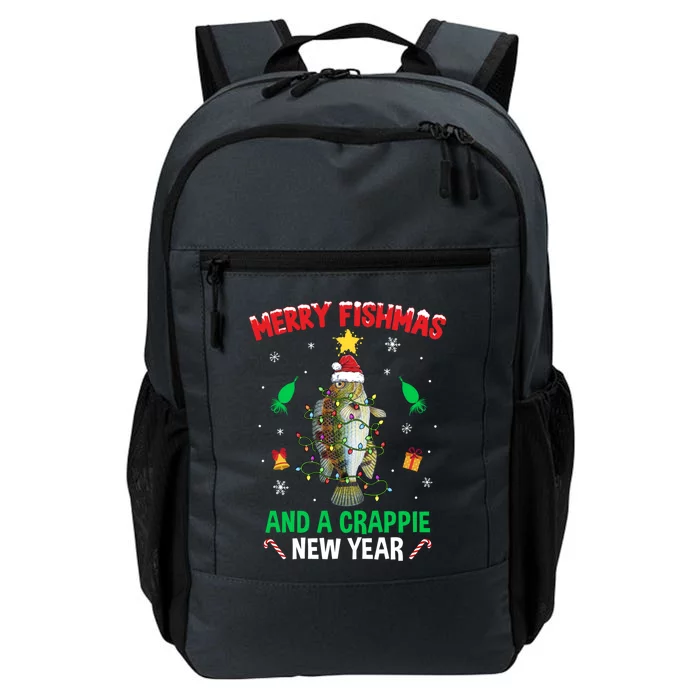 Merry Fishmas Crappie Christmas Tree Fishing Funny Xmas Gift Daily Commute Backpack