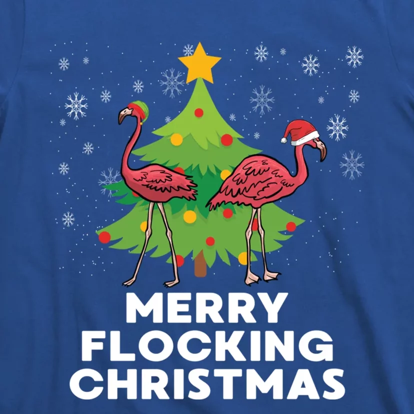 Merry Flocking Christmas Funny Xmas Flamingo Wading Bird Gift T-Shirt