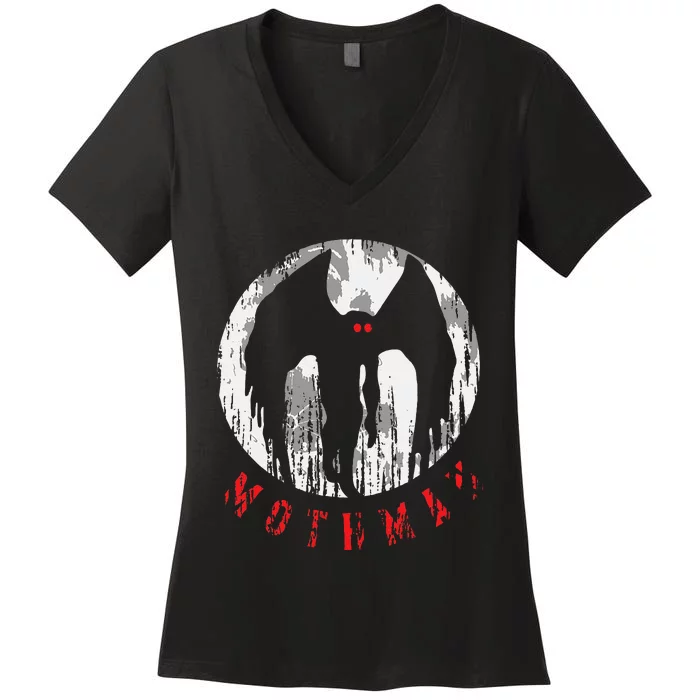 Mothman Folklore Cryptid Women's V-Neck T-Shirt