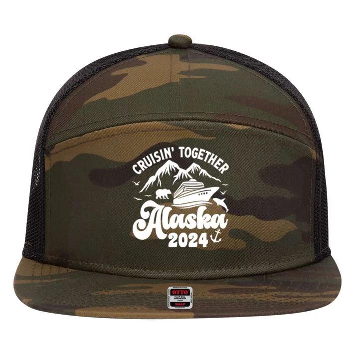 Matching Family Cruisin Together Alaska 2024 7 Panel Mesh Trucker Snapback Hat