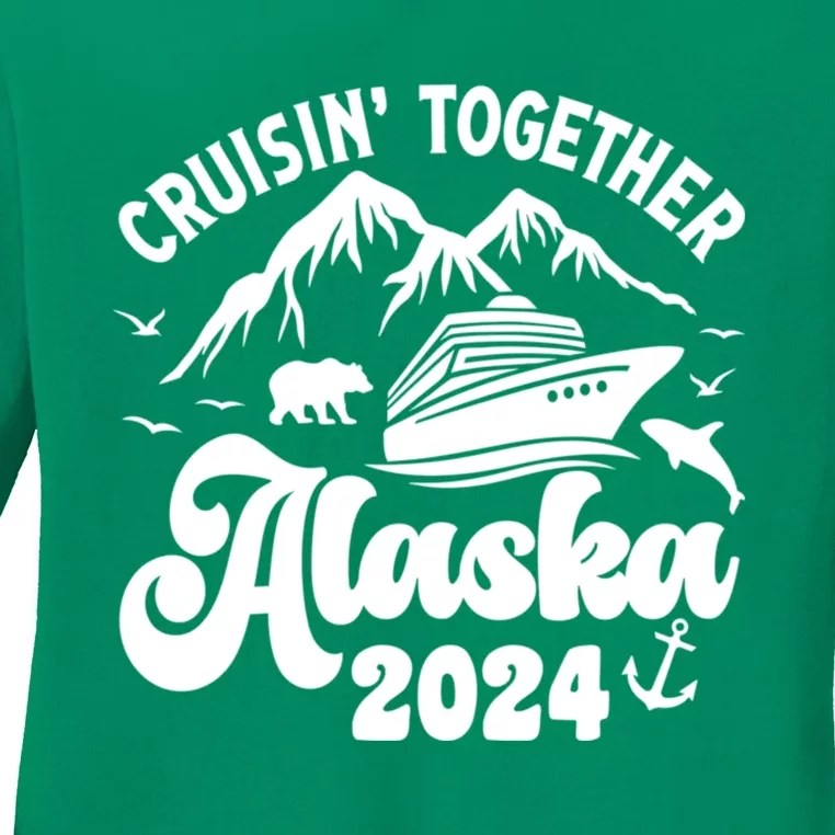 Matching Family Cruisin Together Alaska 2024 Ladies Long Sleeve Shirt