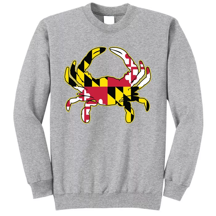 Maryland Flag Crab Design With Md Flag Colors Overlay Sweatshirt