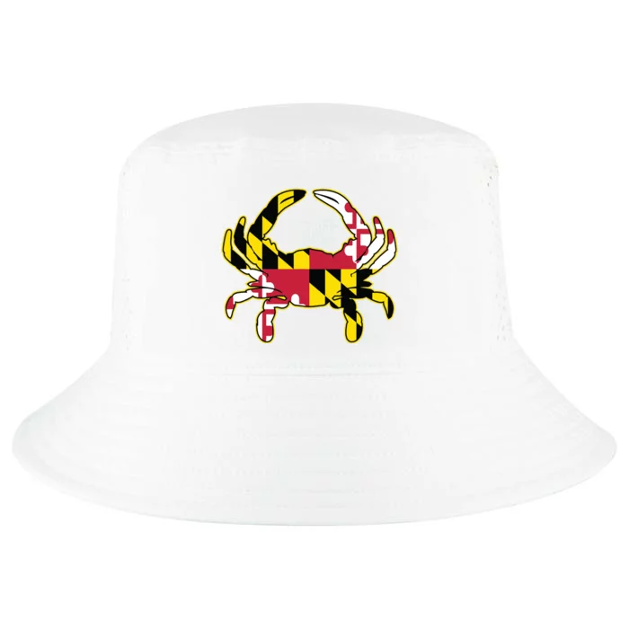 Maryland Flag Crab Design With Md Flag Colors Overlay Cool Comfort Performance Bucket Hat