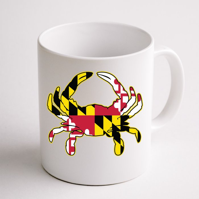 Maryland Flag Crab Design With Md Flag Colors Overlay Front & Back Coffee Mug