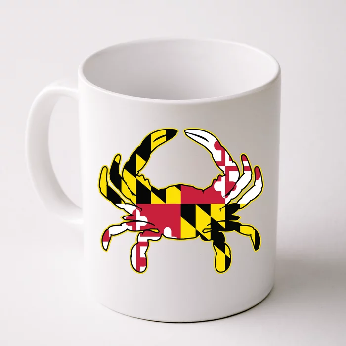 Maryland Flag Crab Design With Md Flag Colors Overlay Front & Back Coffee Mug