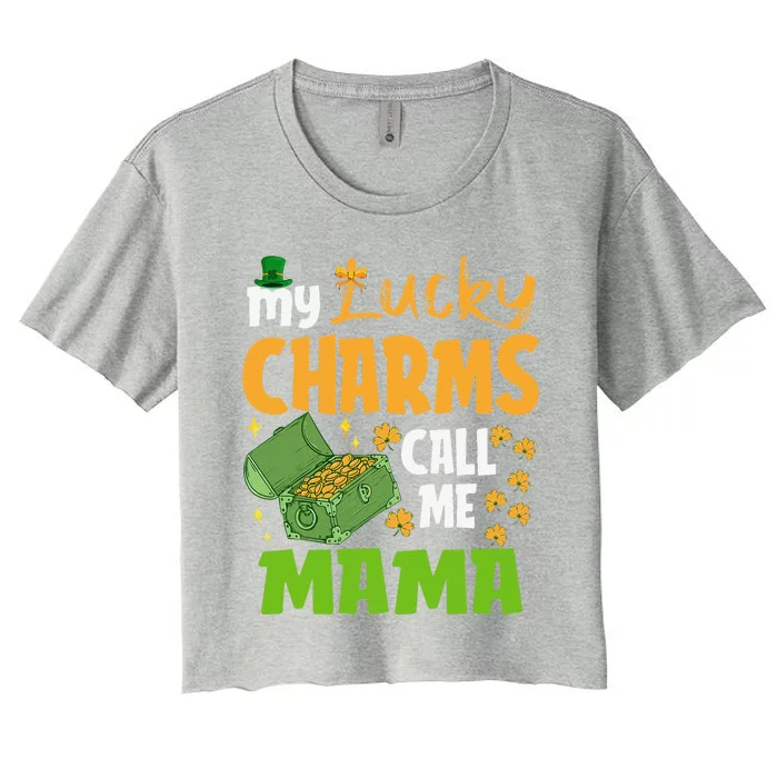 My Funny Call Me Mama St Patricks Day Mommy Women's Crop Top Tee