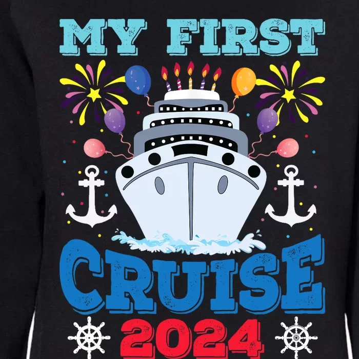 My First Cruise 2024 Family Vacation Cruise Ship Travel Womens California Wash Sweatshirt