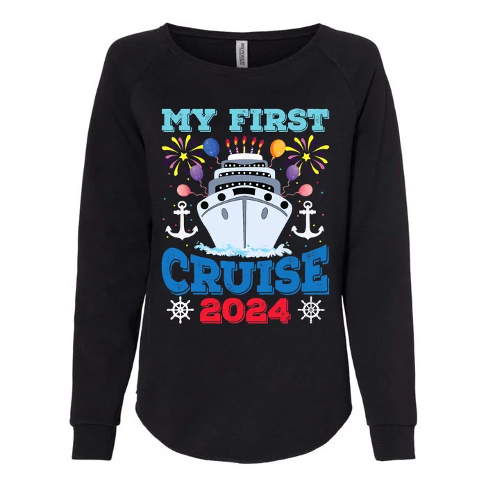 My First Cruise 2024 Family Vacation Cruise Ship Travel Womens California Wash Sweatshirt