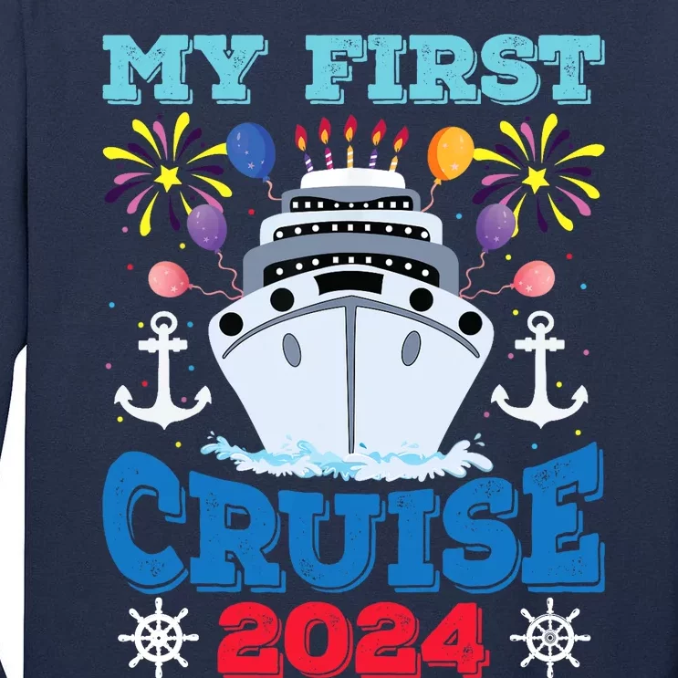 My First Cruise 2024 Family Vacation Cruise Ship Travel Tall Long Sleeve T-Shirt