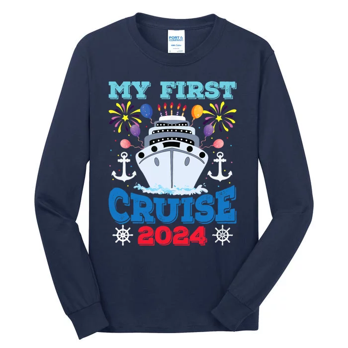 My First Cruise 2024 Family Vacation Cruise Ship Travel Tall Long Sleeve T-Shirt