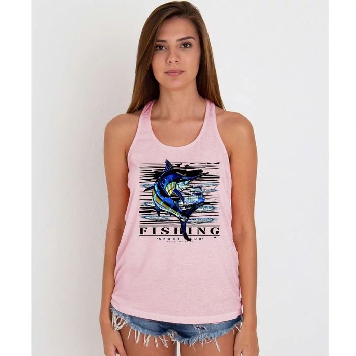 Marlin Fishing Club Women's Knotted Racerback Tank