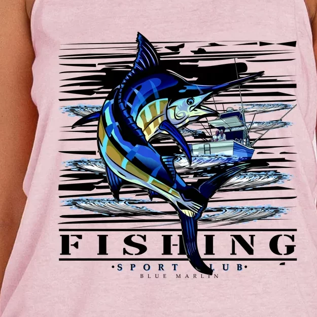 Marlin Fishing Club Women's Knotted Racerback Tank