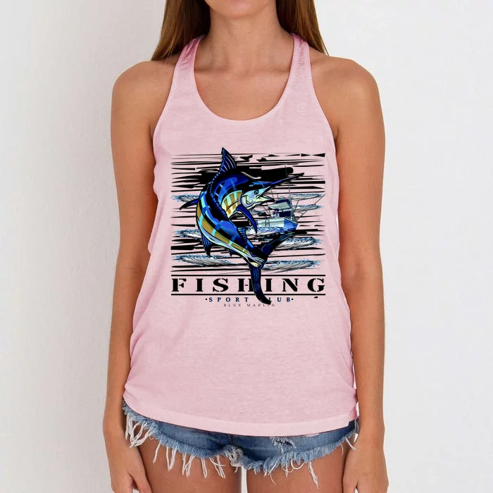 Marlin Fishing Club Women's Knotted Racerback Tank