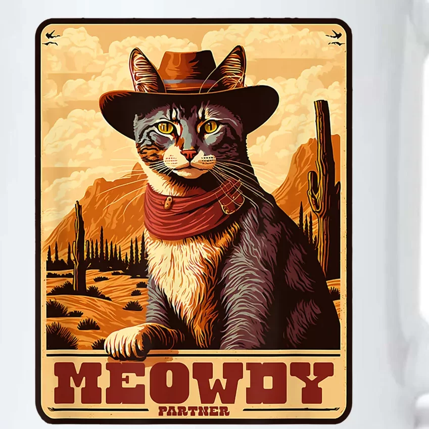 Meowdy! Funny Country Music Cat Cowboy Hat Wanted Poster Black Color Changing Mug