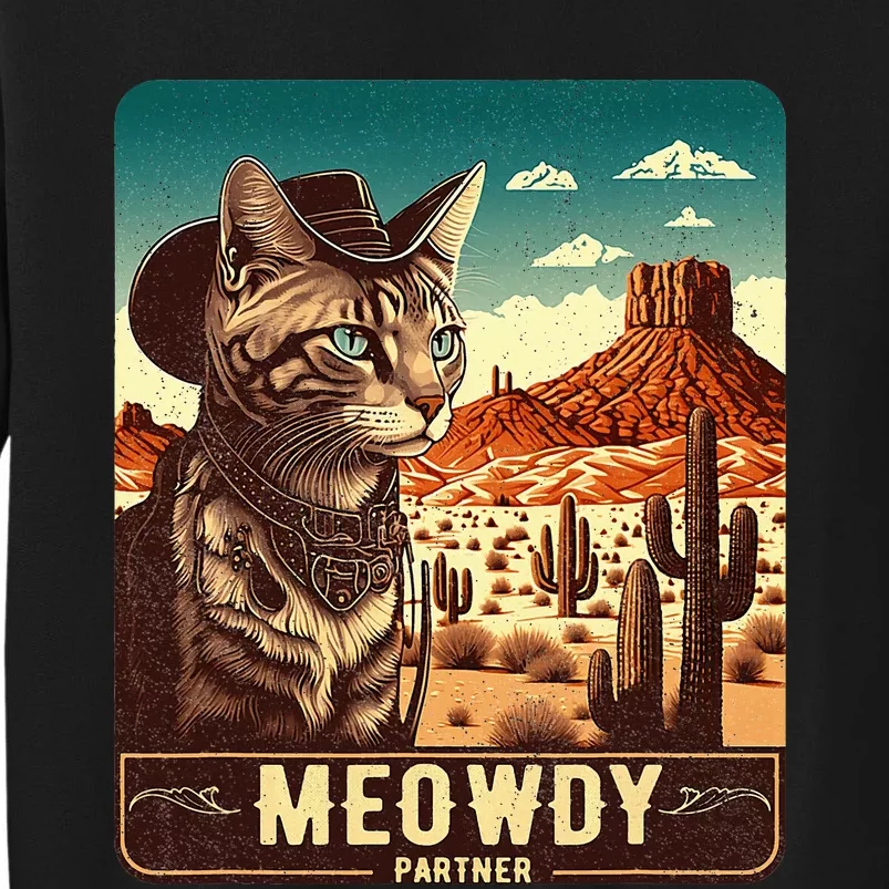 Meowdy! Funny Country Music Cat Cow Hat Poster Sweatshirt