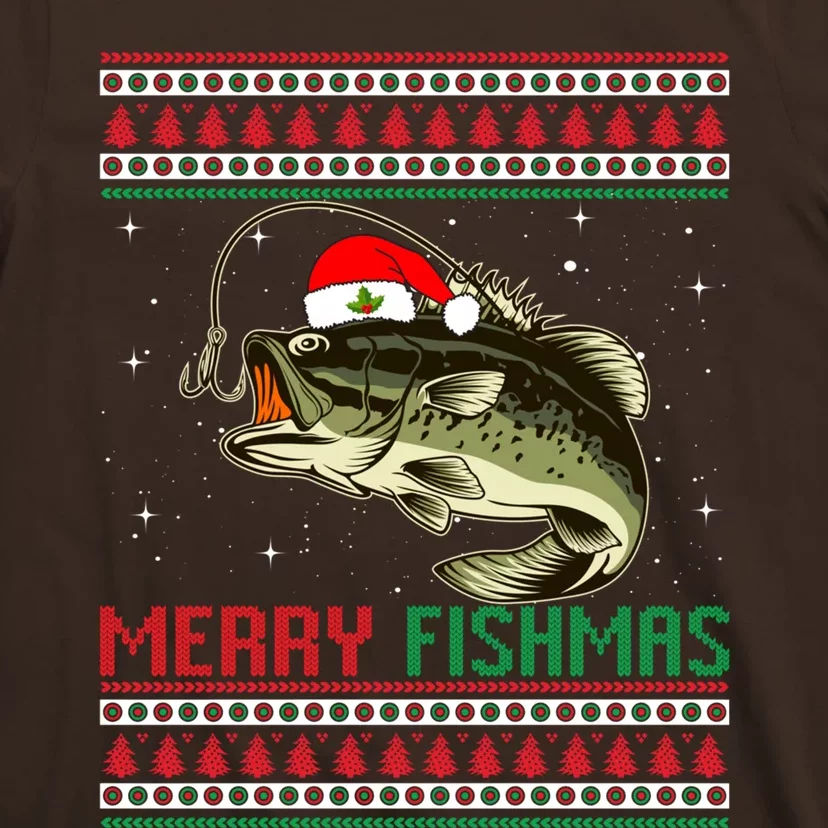 Merry Fishmas Christmas Fish Fisherman Funny Fishing T-Shirt