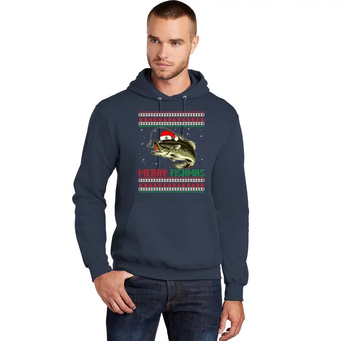 Merry Fishmas Christmas Fish Fisherman Funny Fishing Hoodie