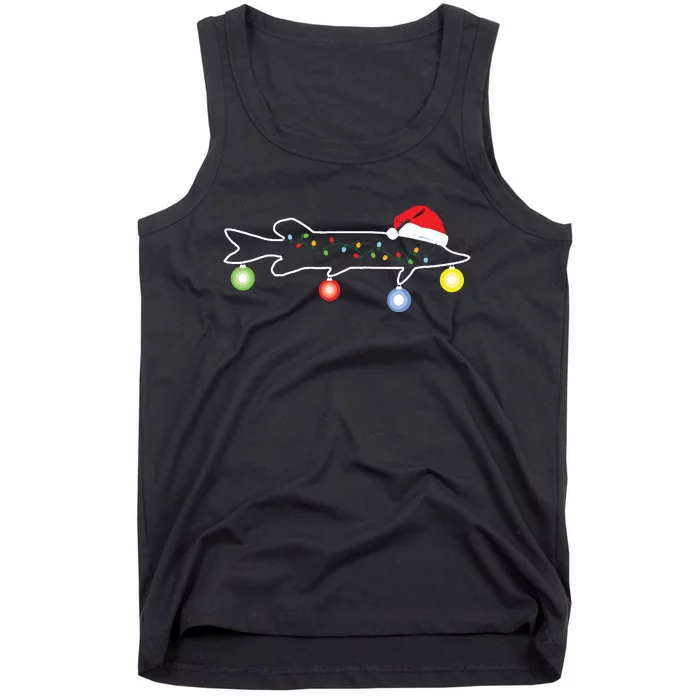 Muskie Fishing Christmas Santa Musky Santa Fun For Fisherman Tank Top