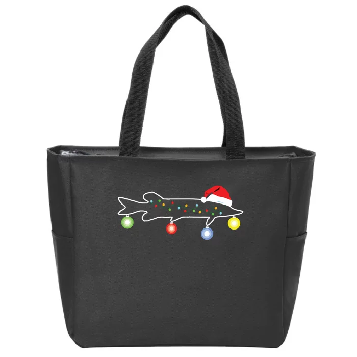 Muskie Fishing Christmas Santa Musky Santa Fun For Fisherman Zip Tote Bag