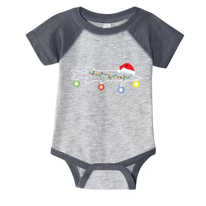 Muskie Fishing Christmas Santa Musky Santa Fun For Fisherman Infant Baby Jersey Bodysuit