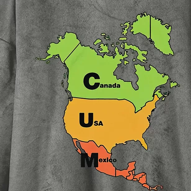 Matching Family Cum Map Canada Usa Mexico Hooded Wearable Blanket