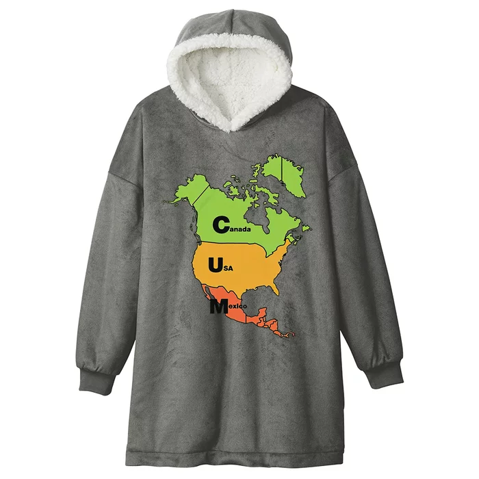 Matching Family Cum Map Canada Usa Mexico Hooded Wearable Blanket