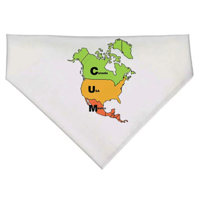 Matching Family Cum Map Canada Usa Mexico USA-Made Doggie Bandana