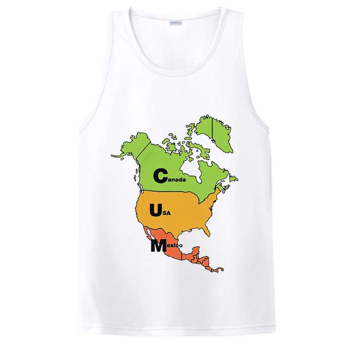 Matching Family Cum Map Canada Usa Mexico Performance Tank